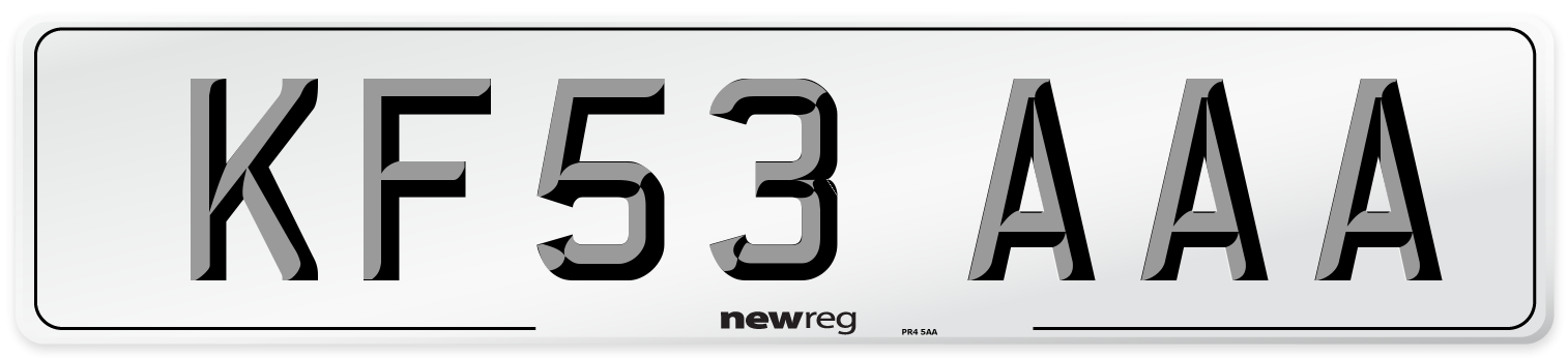 KF53 AAA Number Plate from New Reg